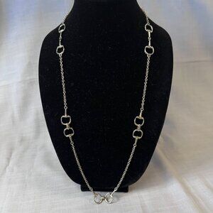 Vintage Gold Tone Equestrian Horse Bit Chain Necklace
